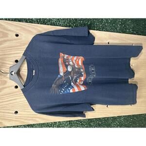 Vintage Alstyle Graphic T-Shirt with American Eagle and Flag Design